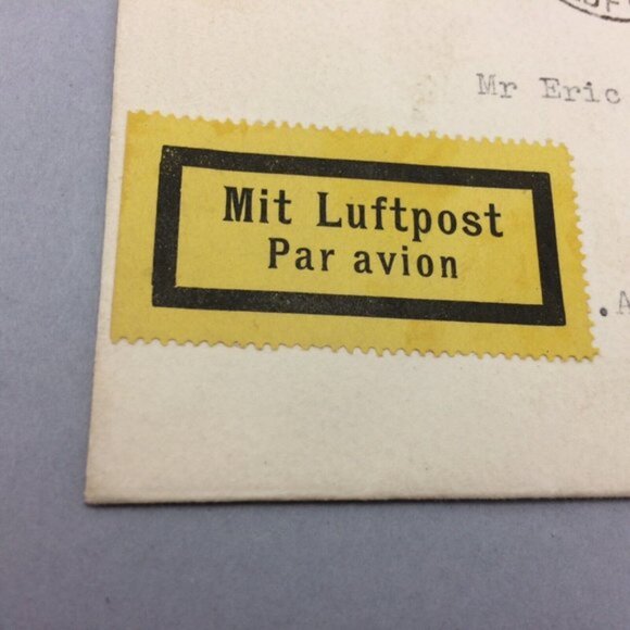 1928 Germany - USA Envelope Cover Blue Reichsmark Graf Zeppelin Stamps Luftpost - Picture 5 of 11
